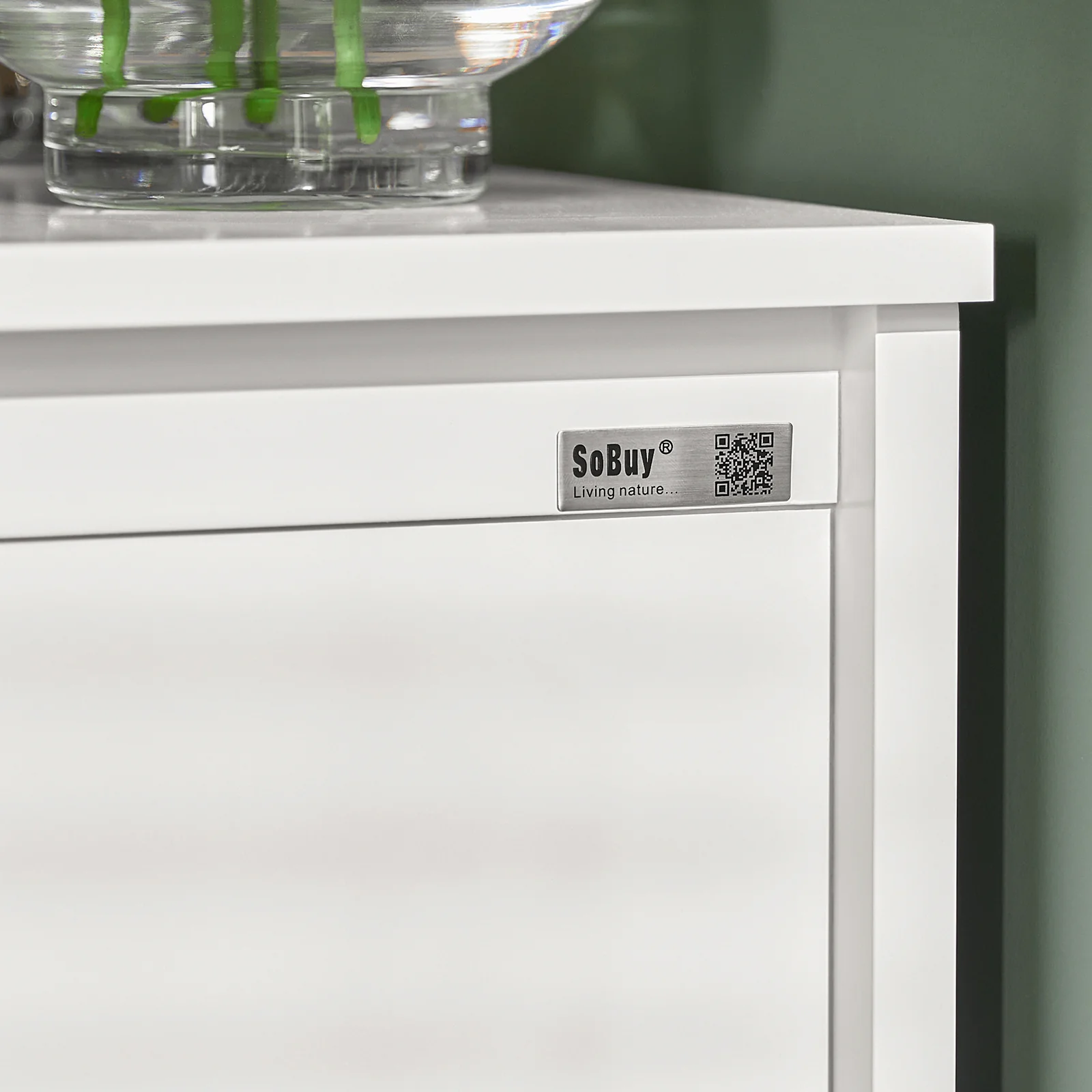 SoBuy BZR13-W Badkamerkast Dressoir Badkamermeubel Badkamerkast met twee planken - Image 13