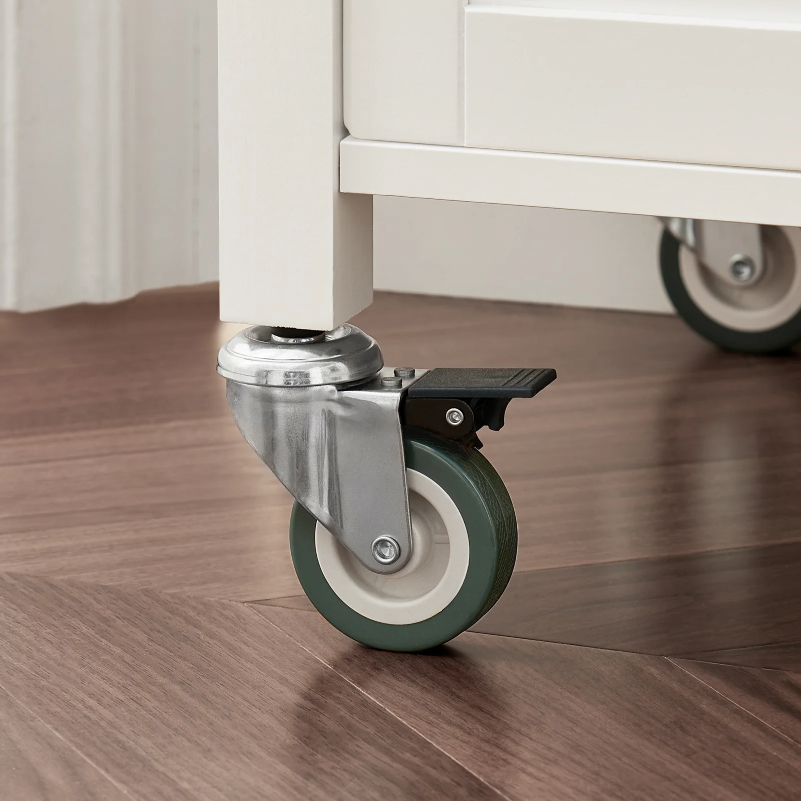 SoBuy FKW22-WN Keukenkast met Wielen en Werkblad | Compacte Keukenopslag, Multifunctionele Dienbladwagen voor Keuken, Buiten of Kamer | Wit 60x92x45cm - Image 9