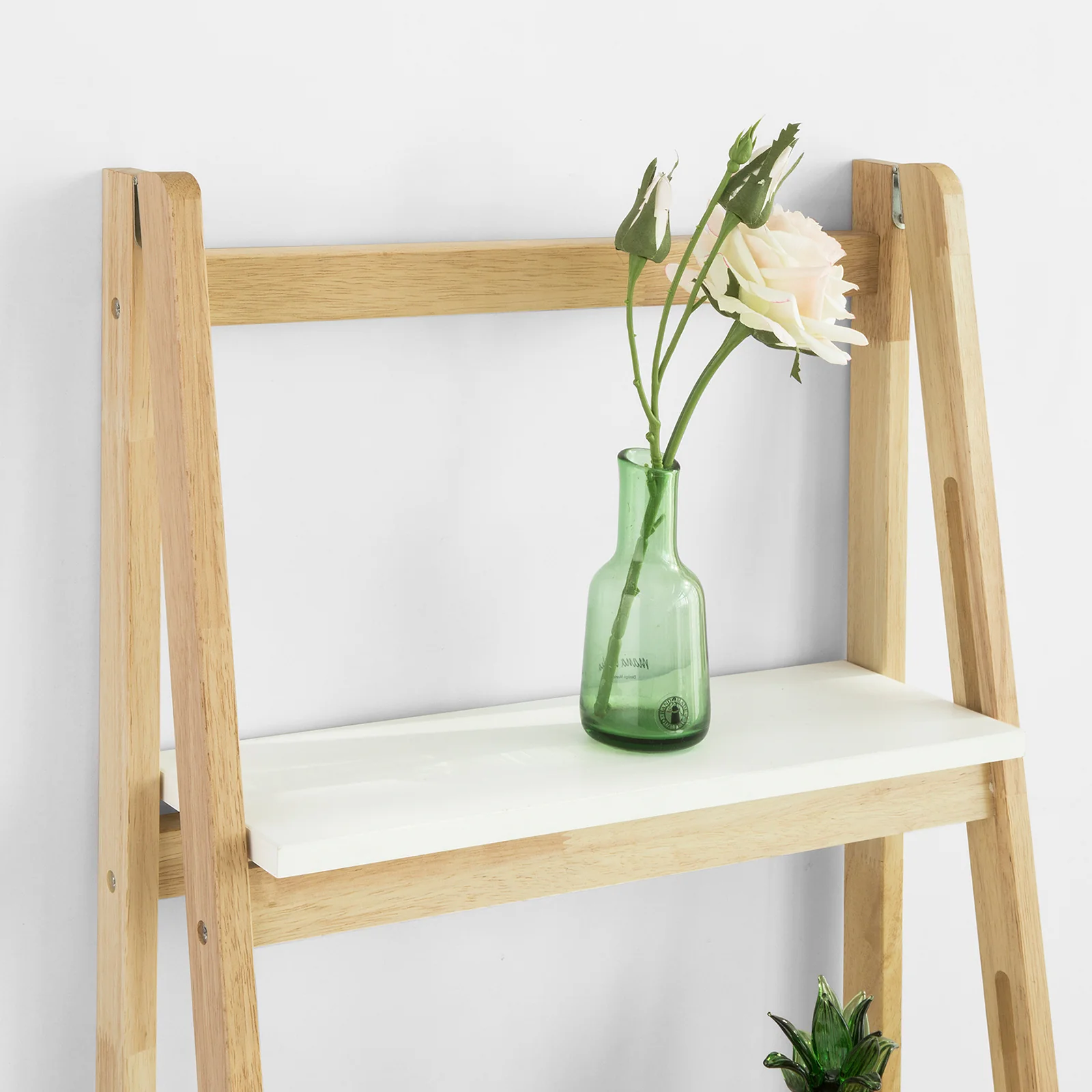 SoBuy FRG162-N Ladderplank Opvouwbaar Boekenplank met 4 planken - Rubberhout - Image 4