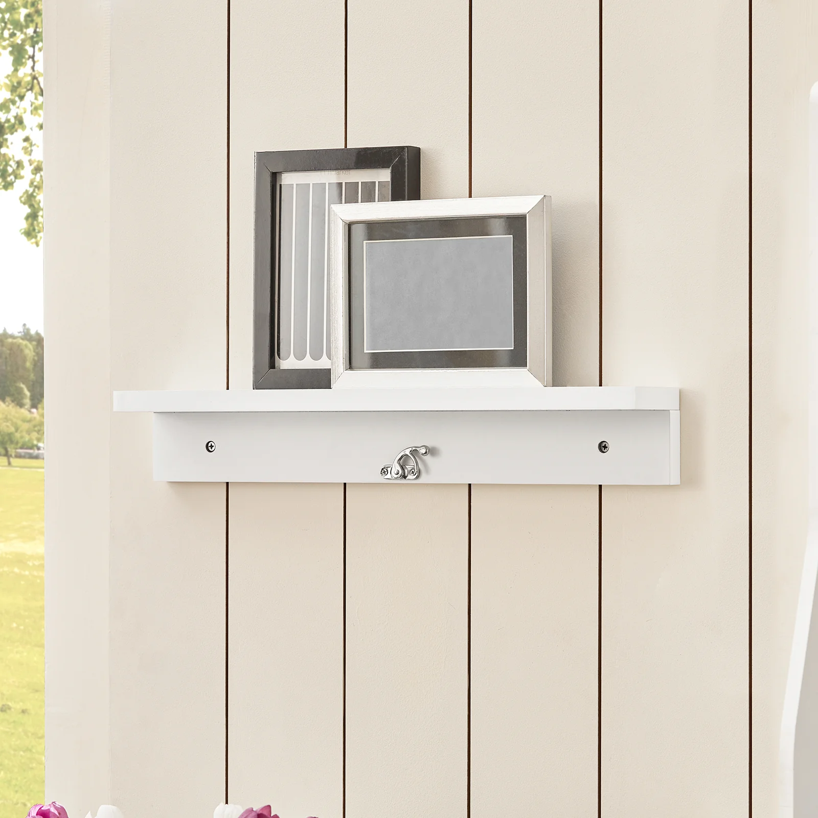SoBuy FWT20-W Vouwbaar Wandbureau Opvouwbare Wandtafel in wit met Schoolbord Klaptafel - Image 11