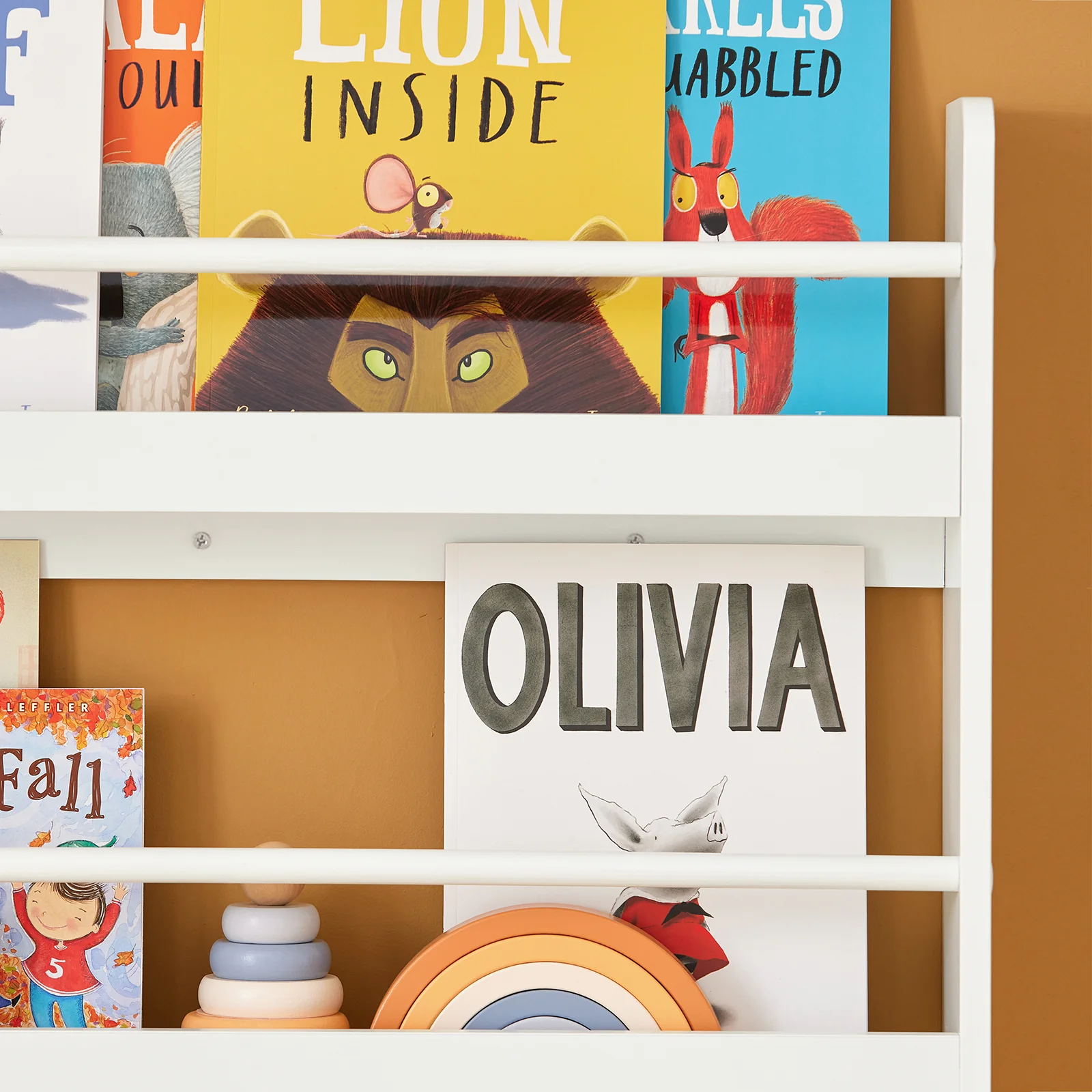 SoBuy KMB08-K-W Boekenplank voor Kinderen Kinderplank Wandboekenkast Wandplank met 4 planken voor boeken – Wit - Image 7