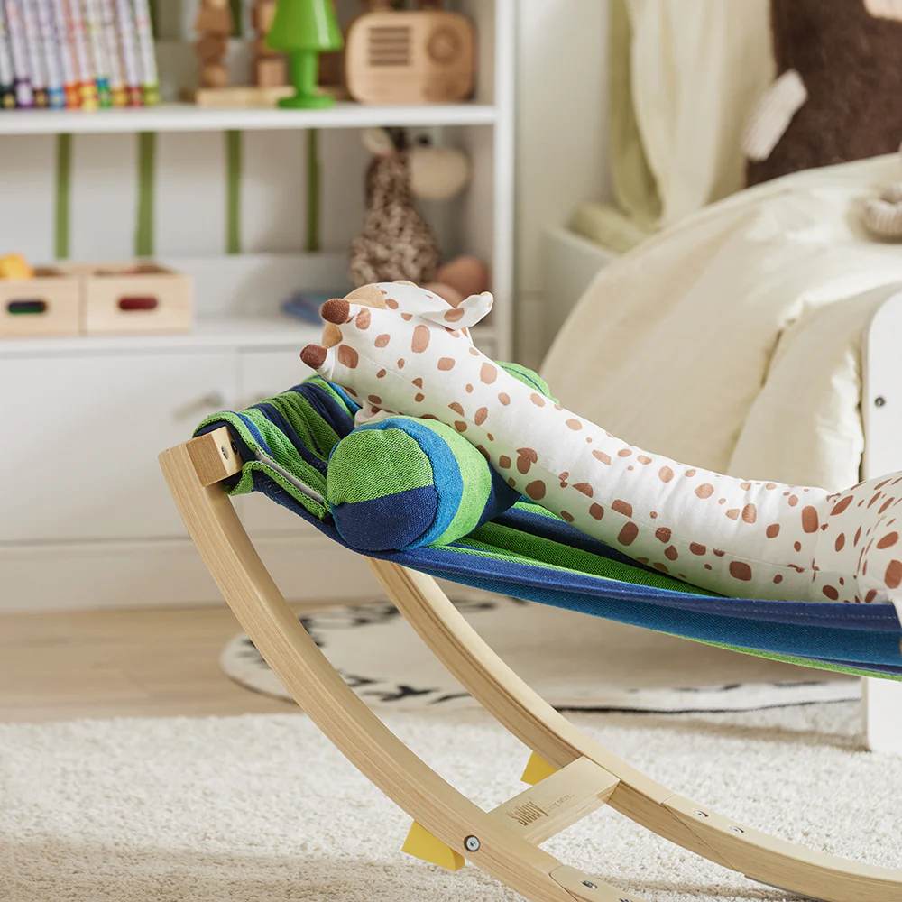 SoBuy KMB16-J Kinderschommelstoel / Hangstoel voor Kinderen – Comfortabele Kinderstoel, Schommelstoel & Hangstoel voor Slaapkamer, Woonkamer, Tuin – 124x36x45 cm - Image 5