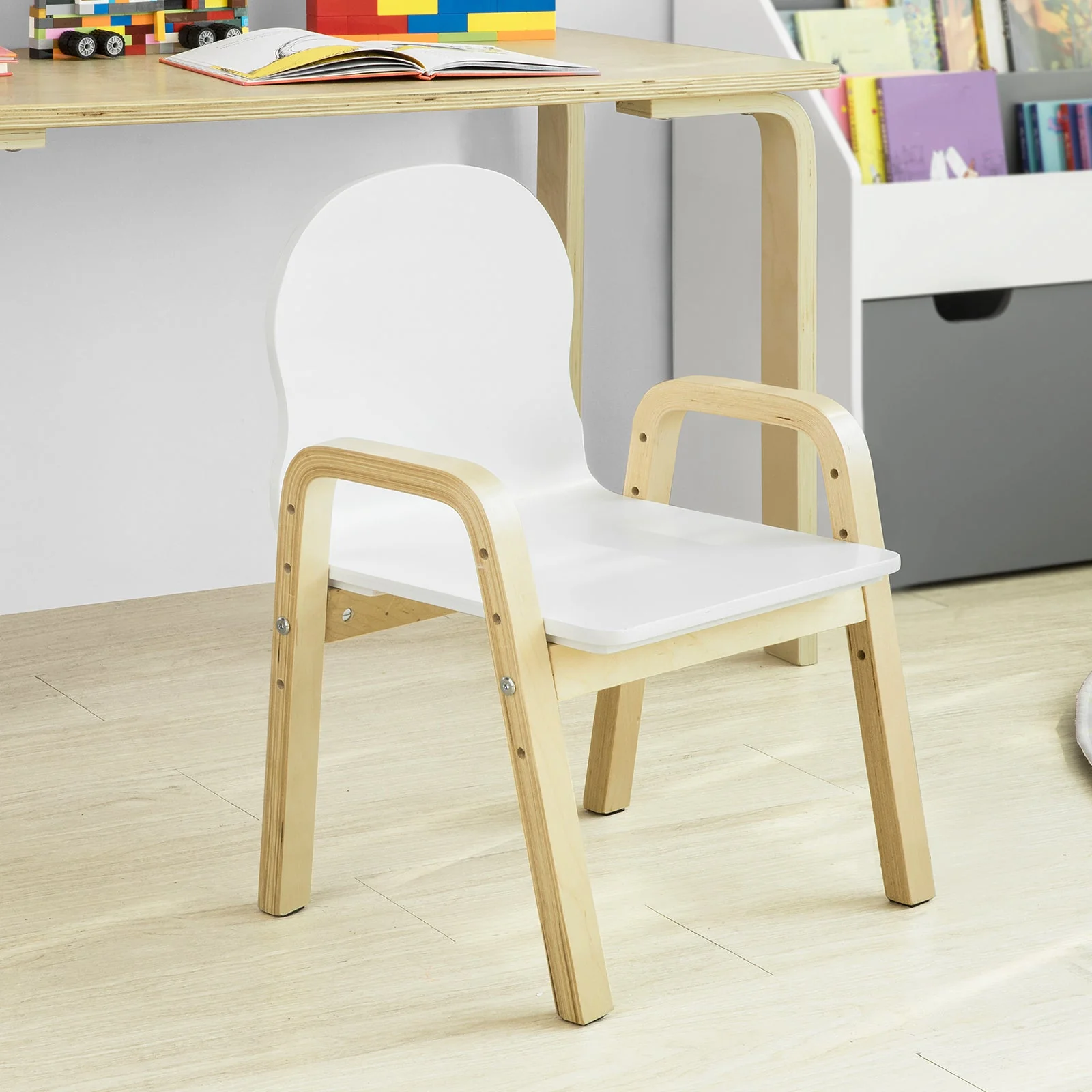SoBuy KMB24-Wx2 Kinderstoel | Set van 2 | Kunststof | Verstelbare Zithoogte 23-35cm - Image 3