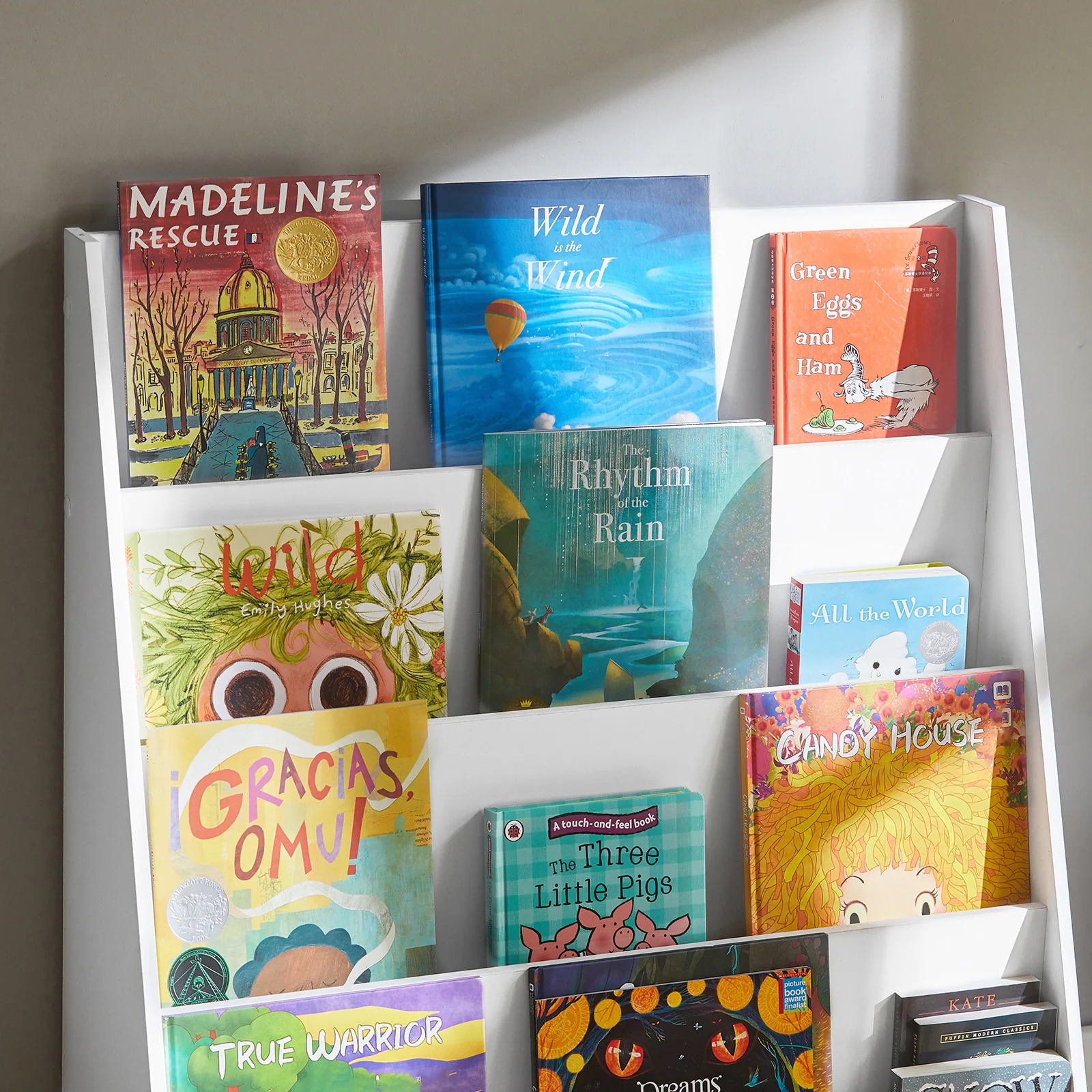 SoBuy KMB32-W Kinderboekenplank – 4 Niveaus Opbergkast voor Speelgoed en Boeken, Veilig & Stijlvol, Wit 80x30x88 cm - Image 9