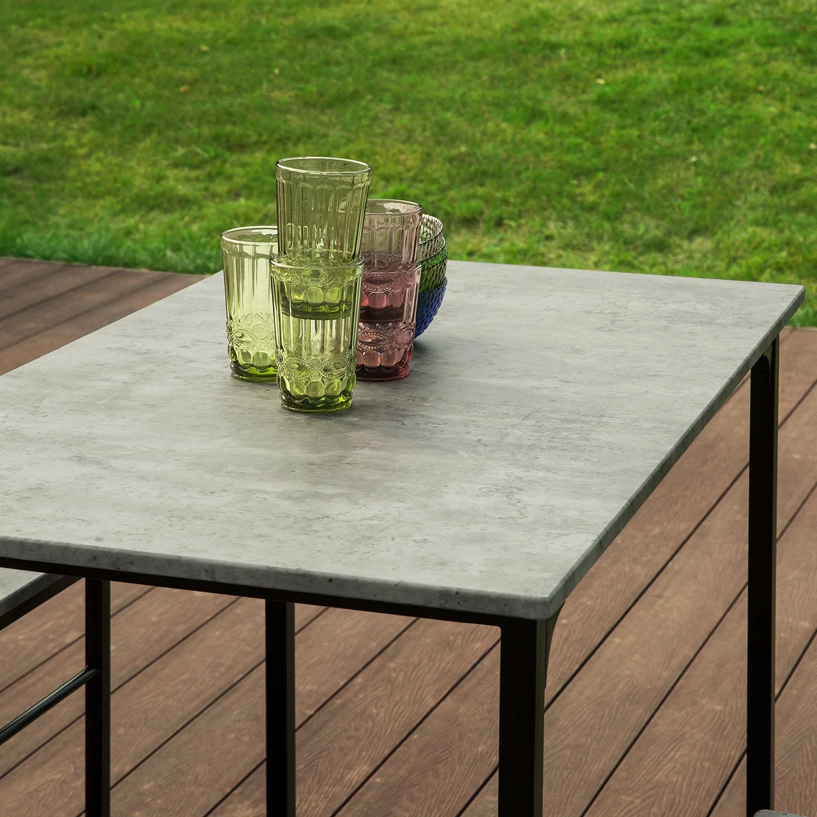 SoBuy OGT11-HG Bartafel Tafel met 4 krukken ââââ‚?Tuinset Bartafelset 5 - Image 7