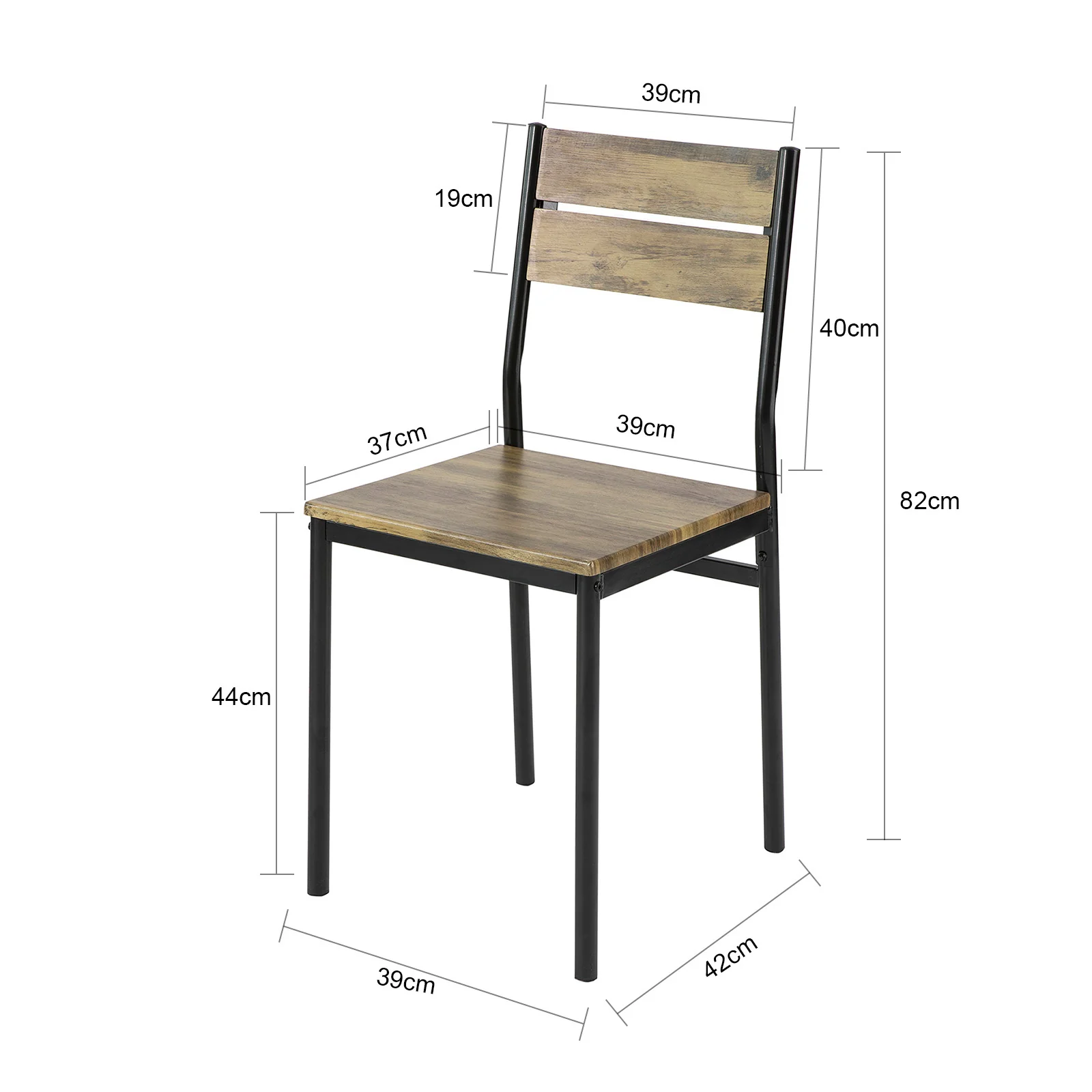 SoBuy FST72-Nx4 Set van 4 eetkamerkrukken, keuken, restaurant, hoogte 44 cm - Image 5
