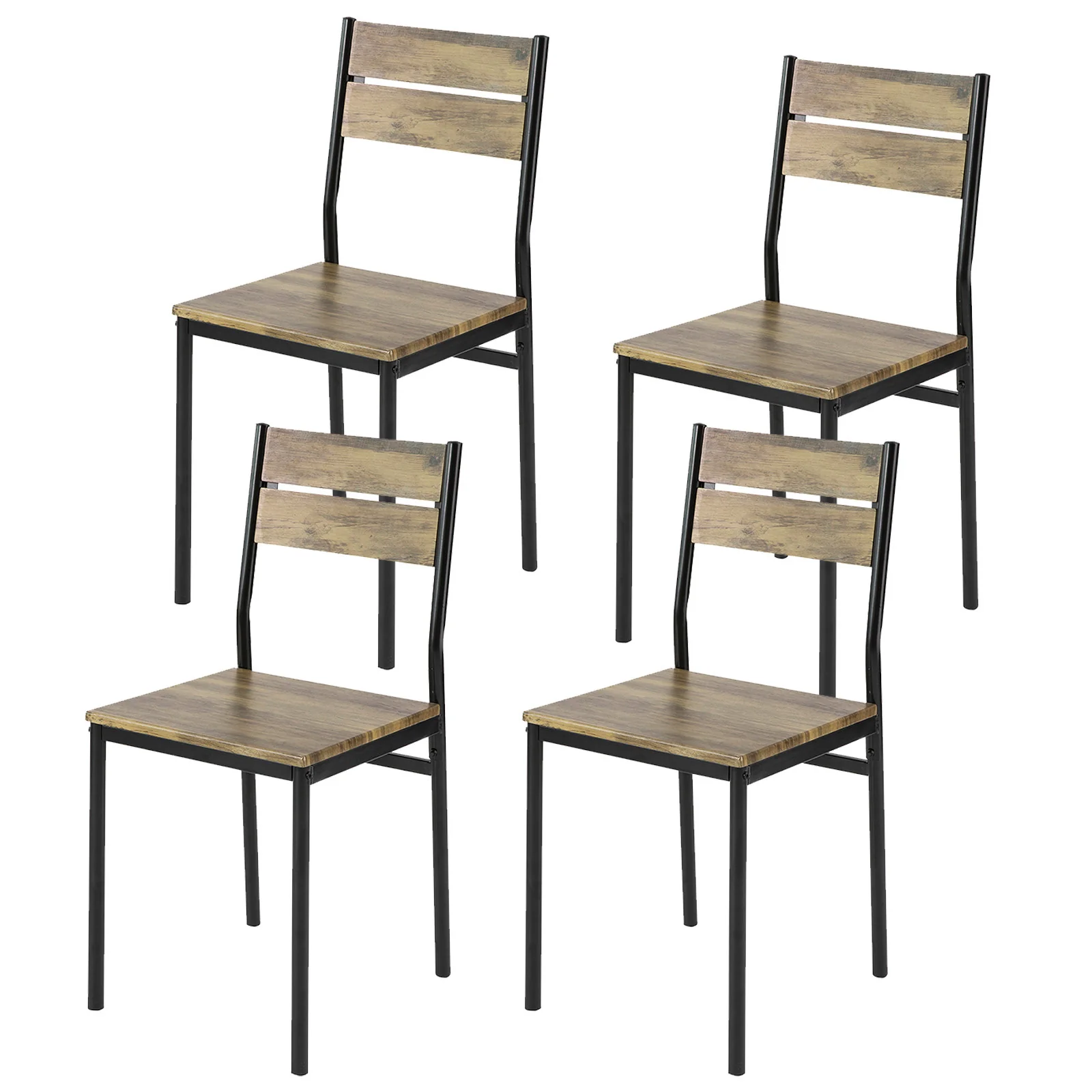 SoBuy 3- Delige Set Eettafel met 4 Krukken - Tafelset en 4 Stoelen - Industriële Stijl - voor Keuken Eetkamer Woonkamer, OGT28-N + FST72-Nx4 - Image 11