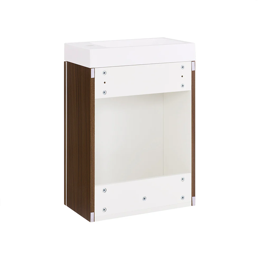 SoBuy BZR196-BR Hangkast met wastafel, badkamermeubel met wastafel, wastafelset, handwasmachine - Image 9