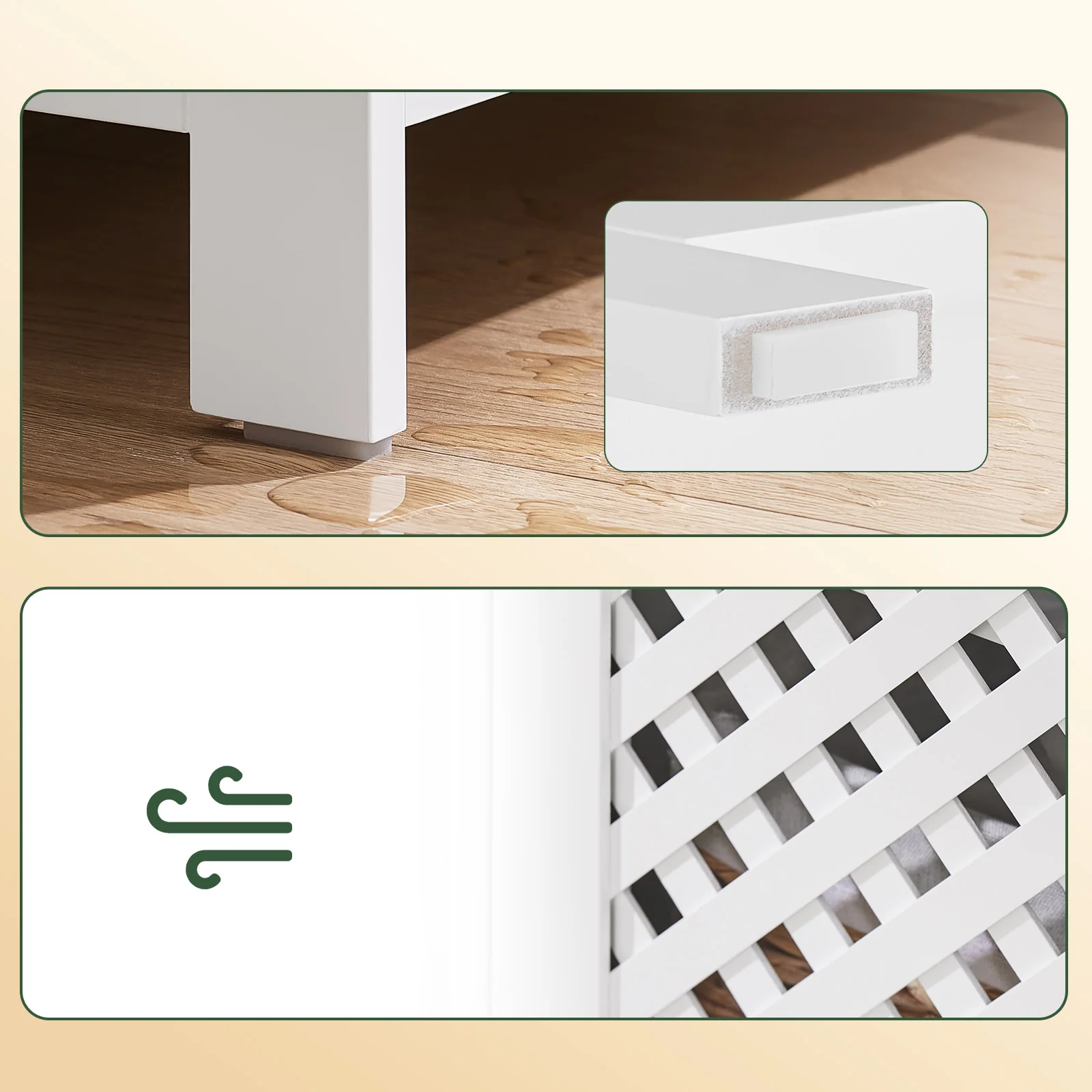 SoBuy BZR210-W Onderkast voor wastafel met 2 deuren en open nis – wastafelkast van MDF E1, verstelbaar rek, belasting 42 kg – badkamerkast 80 x 31,5 x 60,5 cm - Image 8