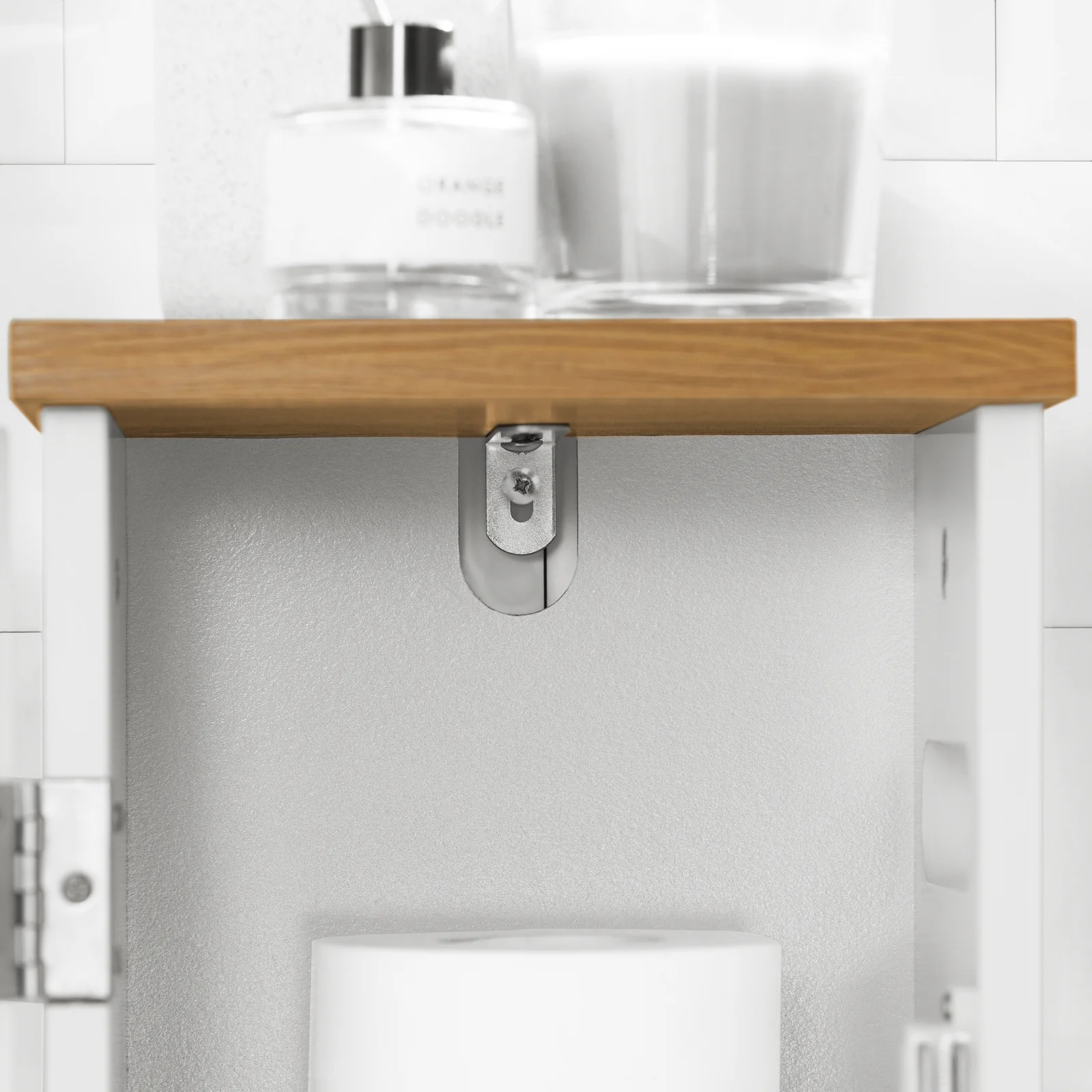 SoBuy BZR85-W Badkamer Kast, Staande Badkamerkast, Lage kast, Toiletrolhouder, Toiletkast, Smalle Opbergkast - Image 11