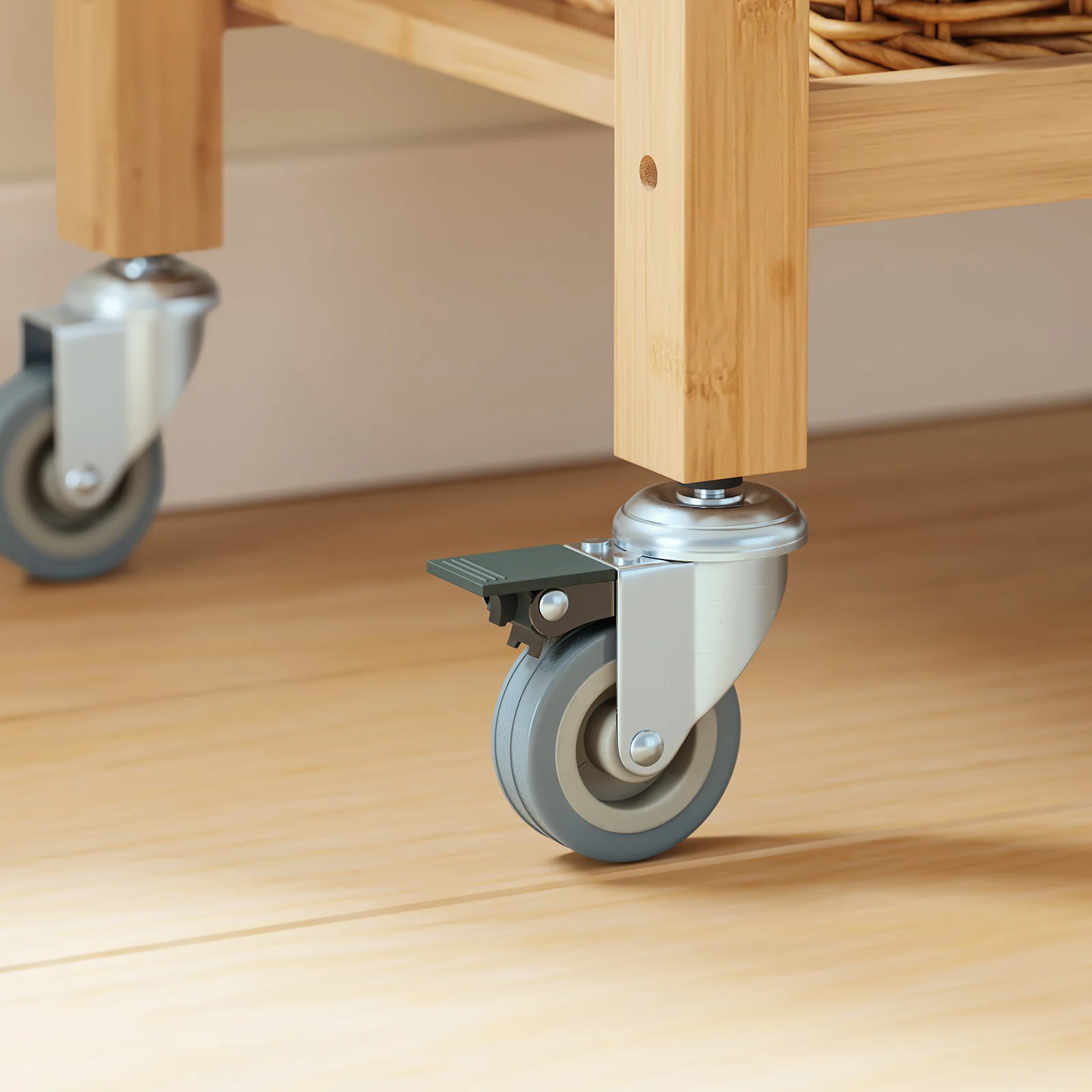 SoBuy FKW135-N keukentrolley van verkoold bamboe – houten keukentrolley met wielen, antibacterieel, vochtbestendig, geurloos, ideaal voor keuken, huis en eetkamer (58 × 40 × 86 cm) - Image 14