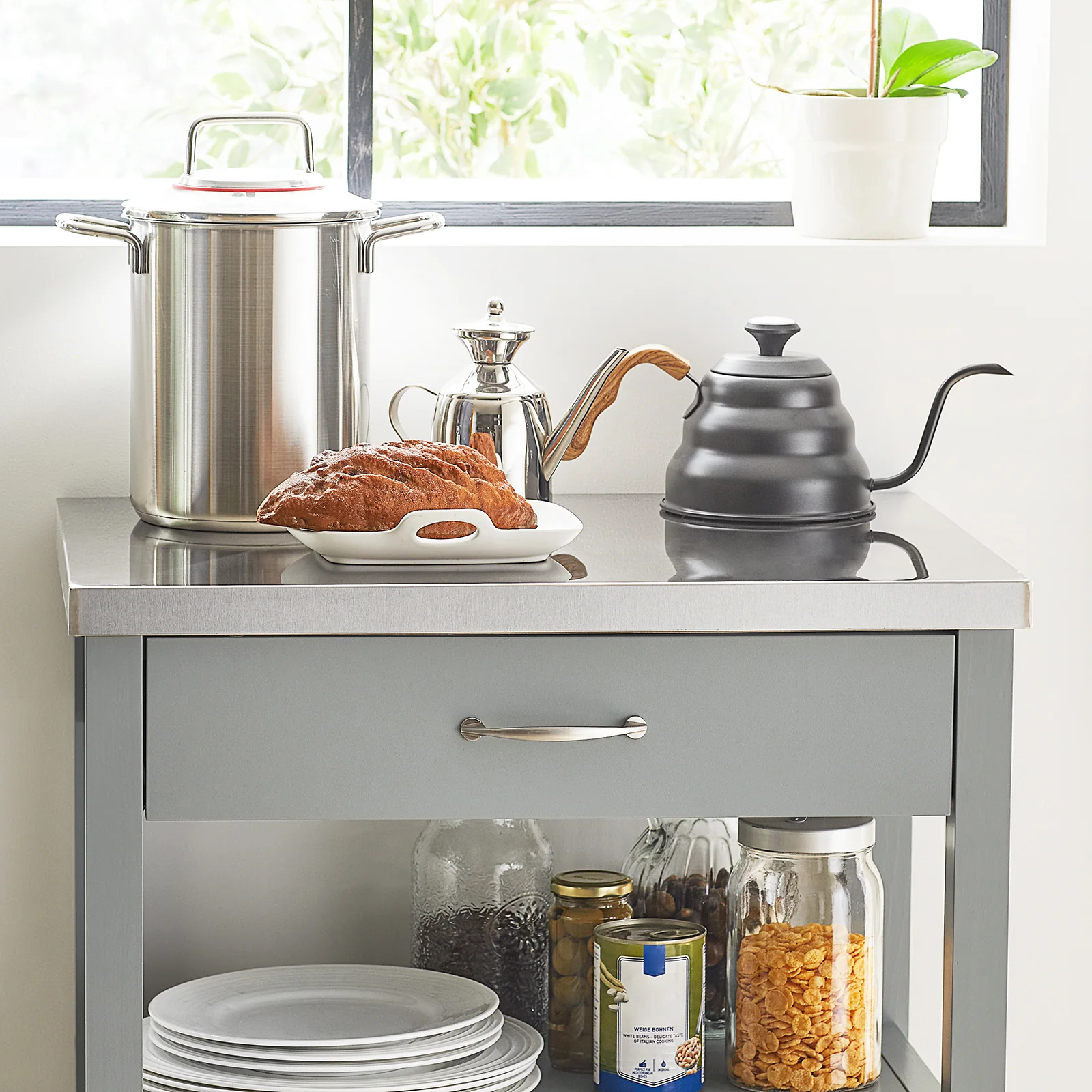 SoBuy FKW22-HG Keukentrolley - Keukenkast - Opbergruimte - Wielen - Kantoor - Servies - Multifunctioneel - Image 7