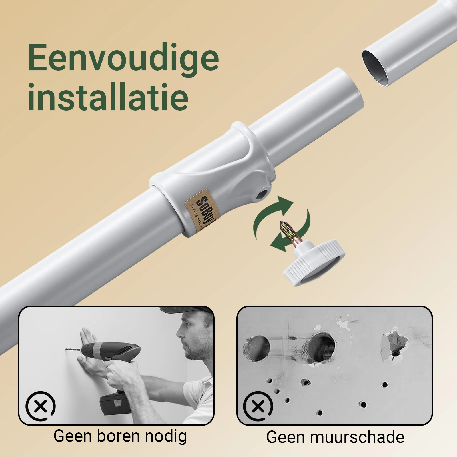 SoBuy FRG109-II-HG Telescopische Kledingstang – Stevig Open Kledingsysteem met Verstelbare Hangrails voor Slaapkamer & Dressing – Grijs - Image 8