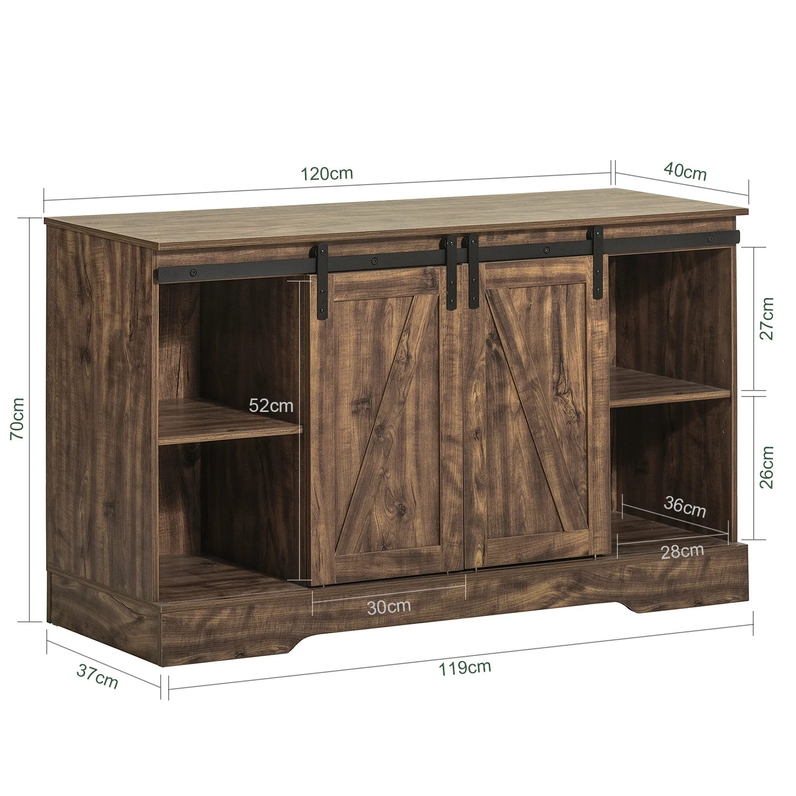 SoBuy FSB60-N Kast - Dressoir met Schuifdeur en Verstelbare Planken - Ruim en Functioneel Meubel voor Woonkamer, Keuken, Slaapkamer en Kantoor - 120x40x70cm - Image 5