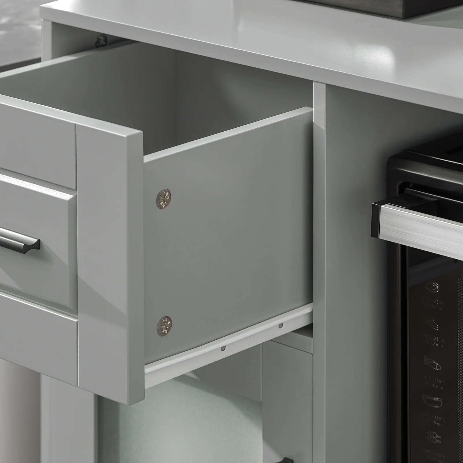 SoBuy FSB78-HG Magnetronkast | Magnetronrek | Ovenkast | Dressoir | Keukenrek Keukenkast met 1 Lade, 1 Compartiment, 3 Deuren - Image 16