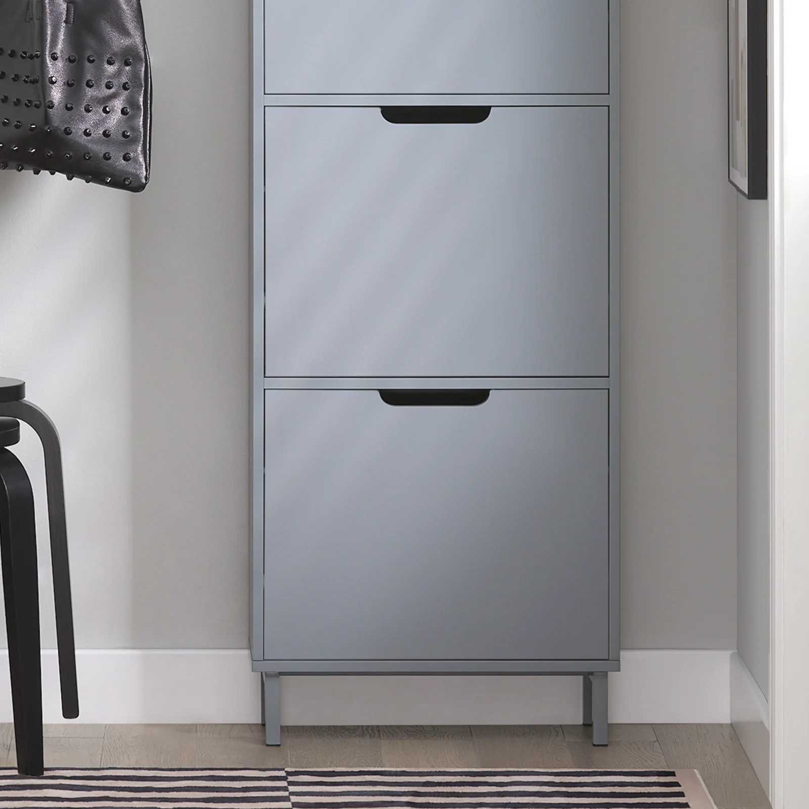 SoBuy FSR151-H-HG Smalle Schoenenkast 19 cm Diep – 3 Kleppen, Hoog Model, Grijs - Image 7