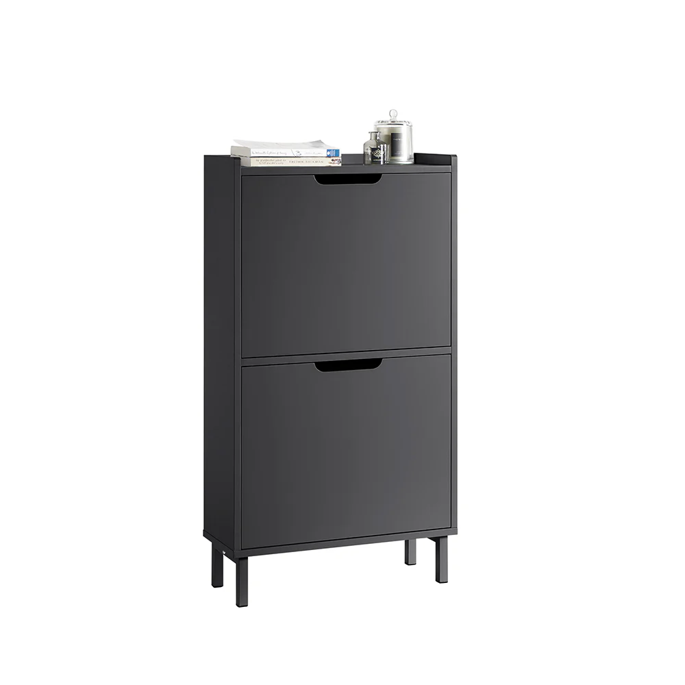 SoBuy FSR151-SCH Schoenenkast met 2 Kleppen, Schoenencommode, Schoenenrek, Schoenenkist, Gangkast, Opbergkast voor Schoenen