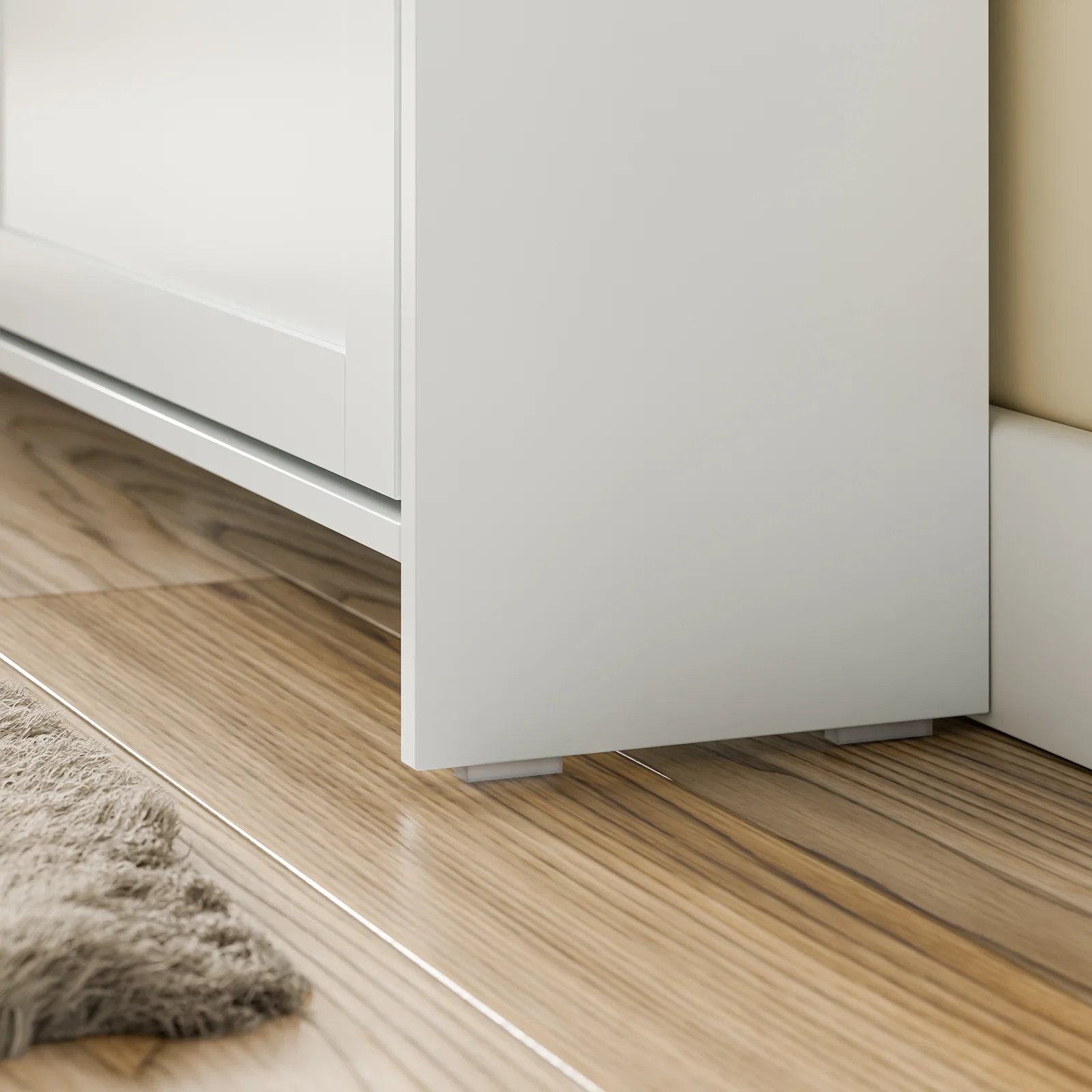 SoBuy FSR208-W Schoenenkast met 2 Lades en 4 Kanteldeuren – Slanke Schoenenopberger voor 12 Paar – Compact, Modern & Ruimtebesparend – Wit MDF E1 - Image 14
