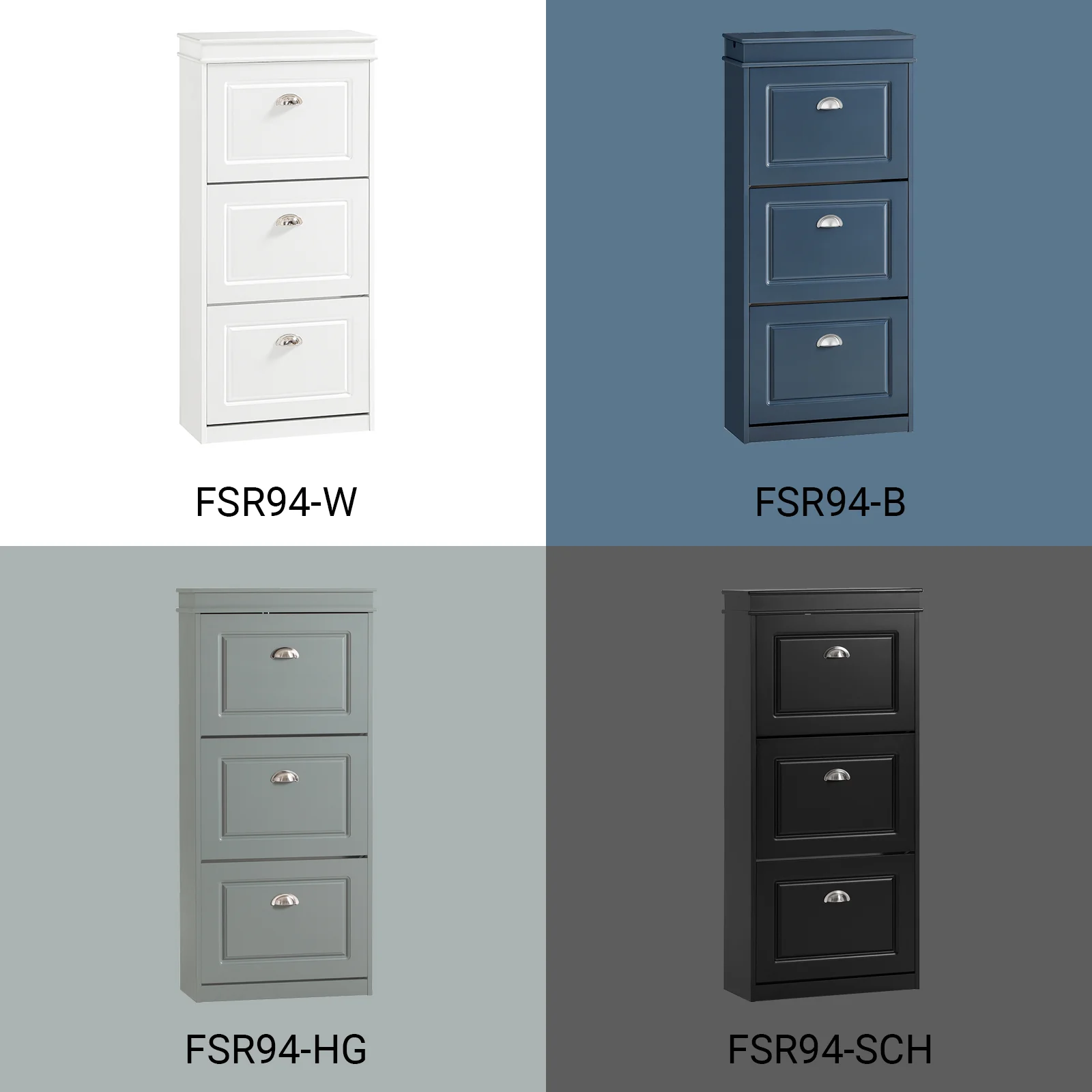 SoBuy FSR94-SCH Smalle Schoenenkast 24 cm Diep – 3 Kleppen voor 12 Paar, FSC®, Zwart - Image 15