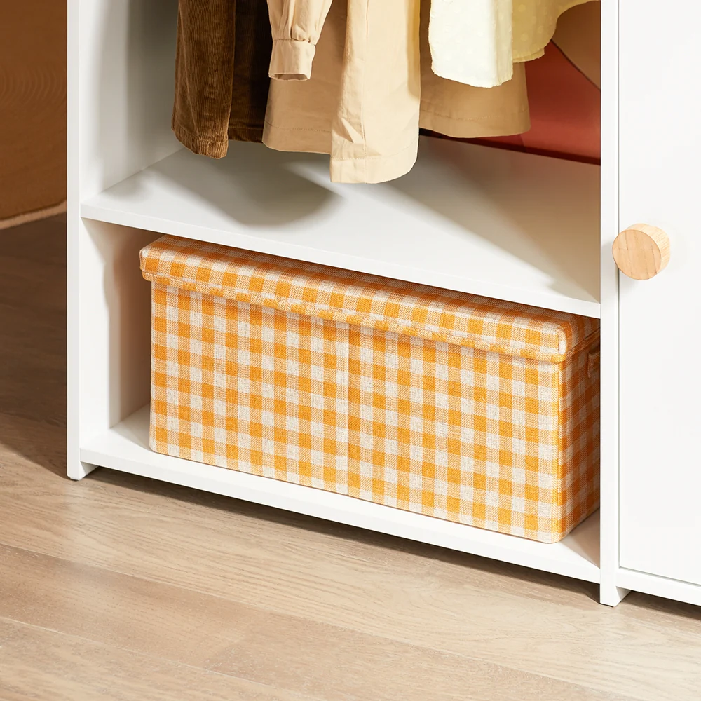 SoBuy KMB110-W Kledingrek voor kinderen, kledingkast voor kinderen, kledingrek voor kinderkamer, met 2 vakken en 1 deur - Image 12