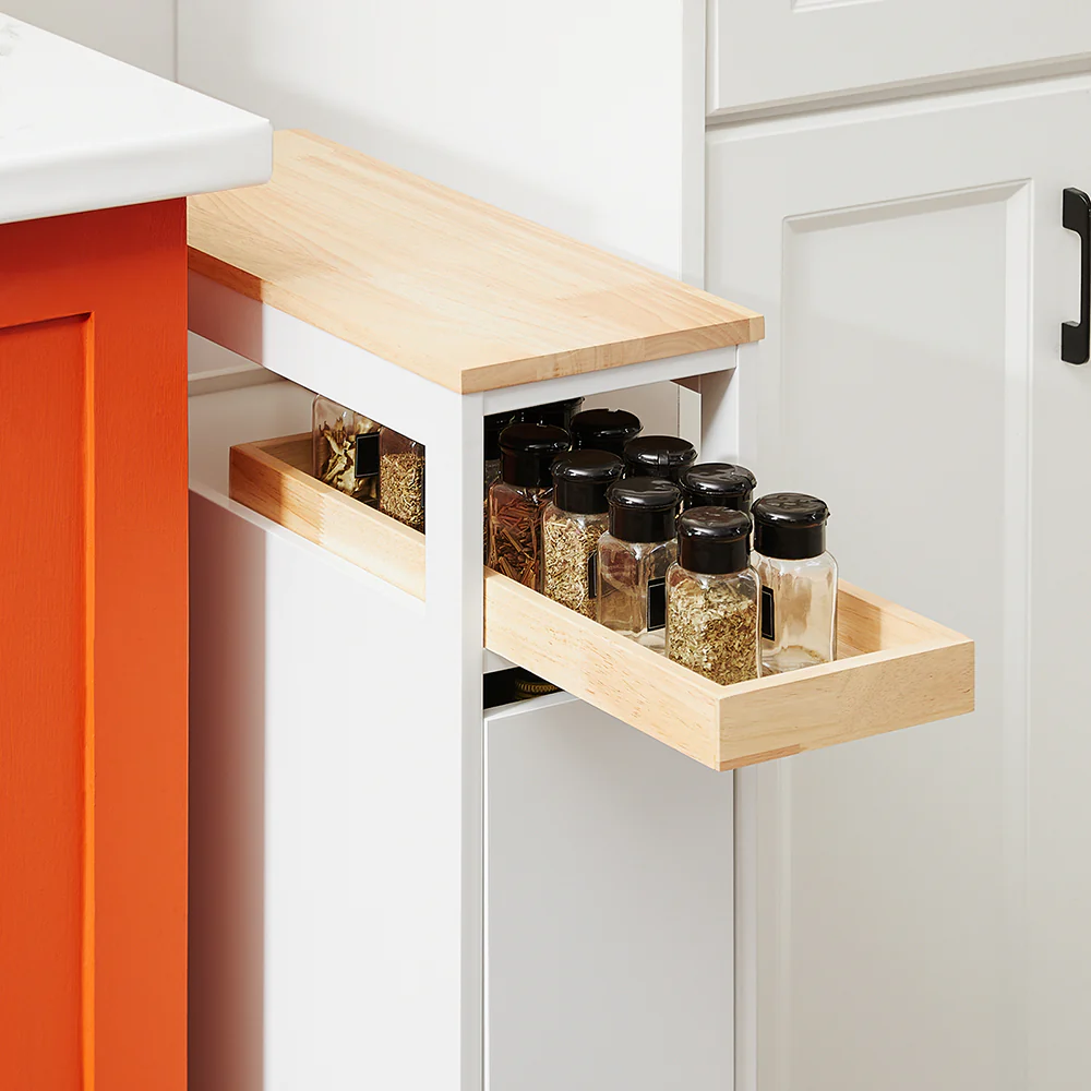 SoBuy NSR11-WN Plankenkast op Wieltjes van Hout Opslagmeubel Keuken Badkamer Trolley Kast Nis Servicetrolley - Image 7
