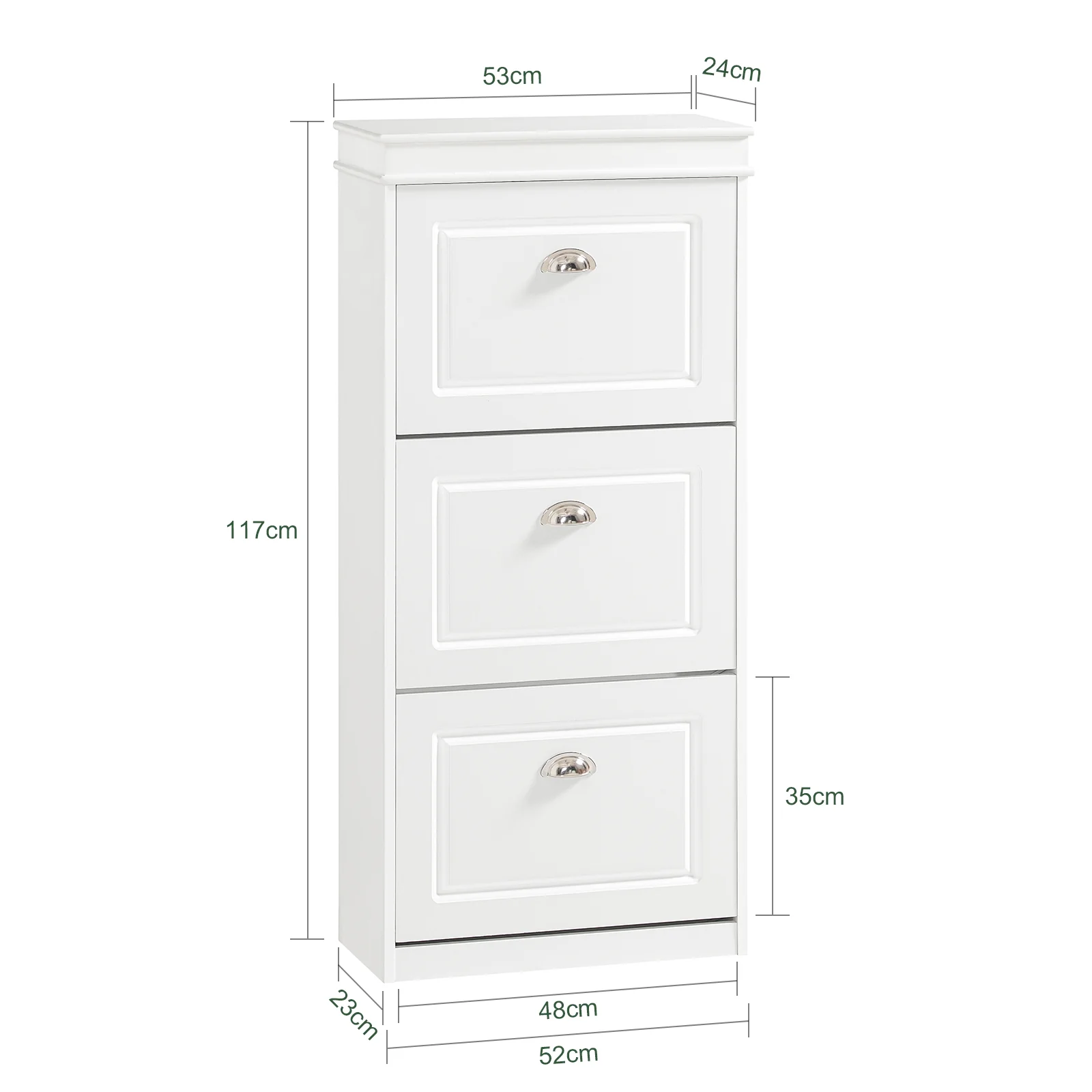 Pre-order SoBuy Set FSR82-L-W + FSR94-W – Witte Schoenenmeubel Set, Schoenenbank met Kussen + Schoenenkast met 3 Kleppen voor 12 Paar, 2-delig Halmeubel - Image 4