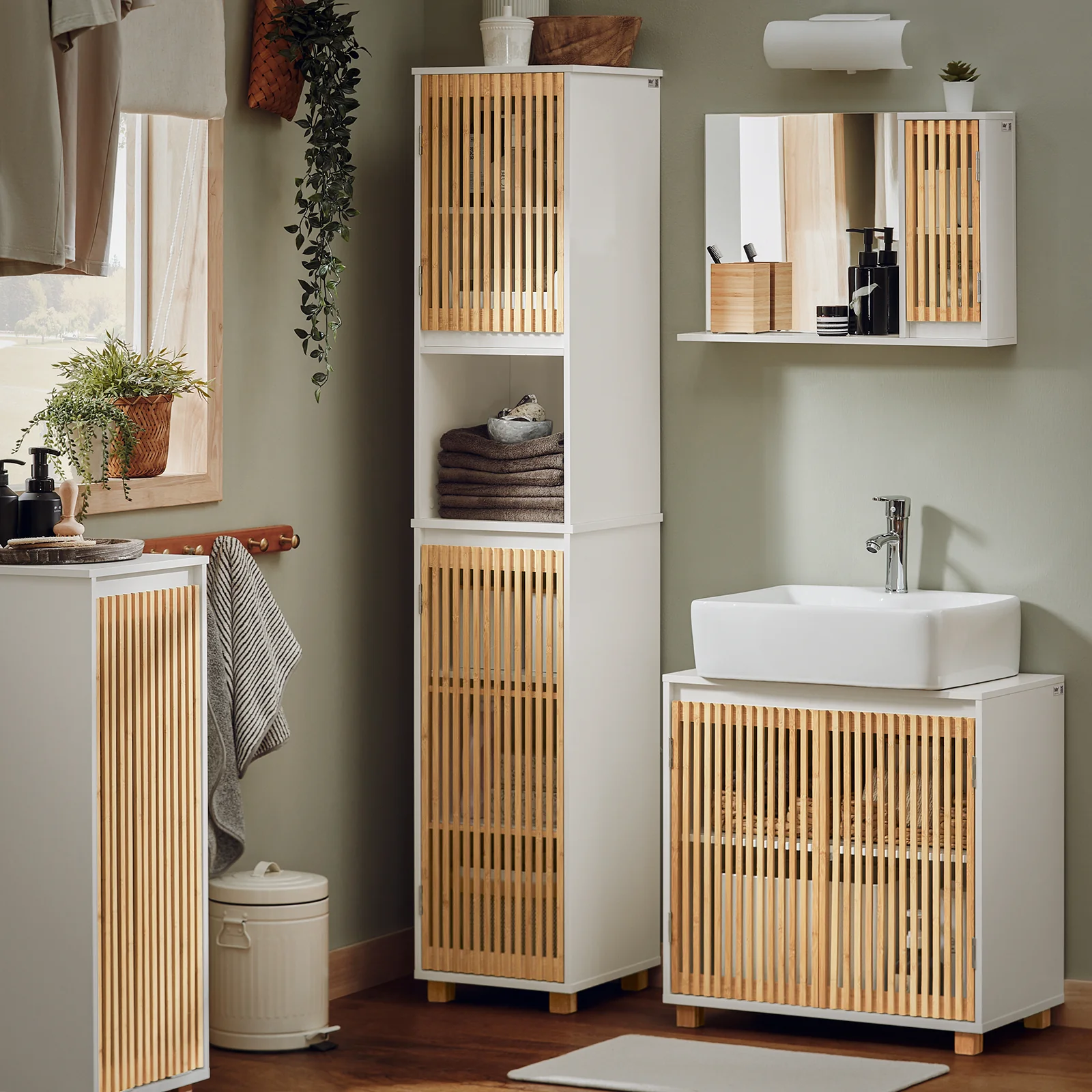 SoBuy BZR125-W Wastafel Onderkast, Wastafelmeubel, Badkamer Onderkast, Badkamerkast, Wastafelkast - Image 7