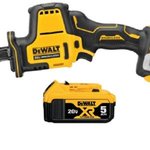 DEWALT Atomic 20V MAX One Handed Reciprocating Saw with 5AH Battery Bundle
