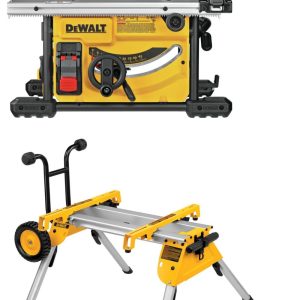 DEWALT 8 1/4 Compact Jobsite Table Saw with Rolling Stand Bundle