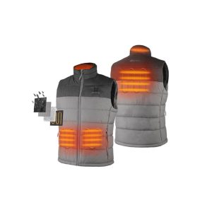 ORORO Mens Flecking Gray Classic Heated Vest Kit Medium