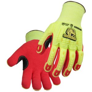 Black Stallion Red/Yellow Nitrile-Coated Knit Gloves Large
