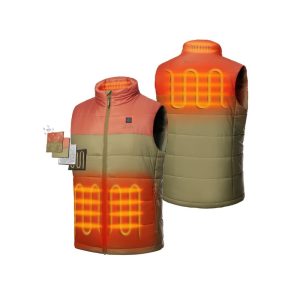ORORO Mens Persimmon & Olive Classic Heated Vest Kit Large