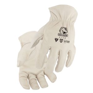 Black Stallion White A6 Cut Grain Cowhide Drivers Gloves 2X