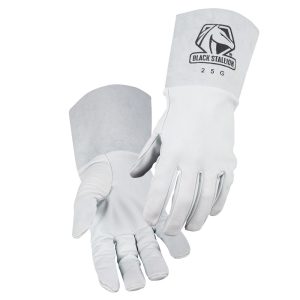 Black Stallion Pearl White Grain Goatskin TIG Gloves Small