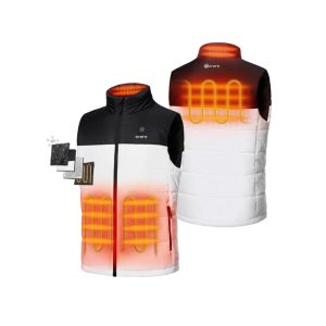 ORORO Mens Black & White Classic Heated Vest Kit XL