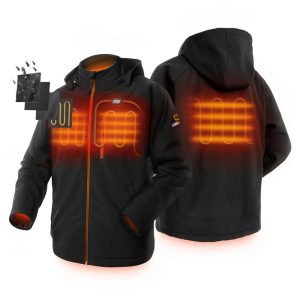 GEARWRENCH Mens Black Heated Hooded Jacket Kit Small
