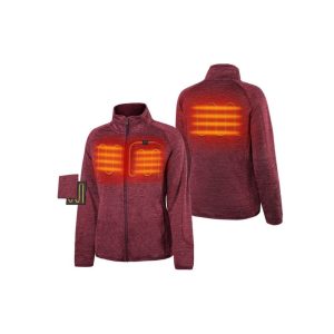ORORO Womens Maroon Heated Fleece Jacket Kit XL
