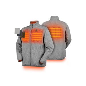 ORORO Mens Flecking Gray Heated Fleece Jacket Kit 3X