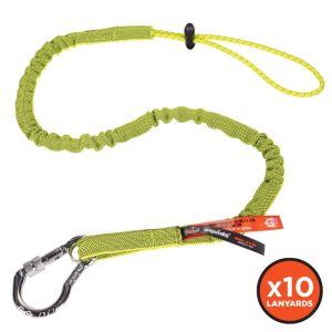 Ergodyne 3100 Standard Lime Single Carabiner Tool Lanyard 10pk