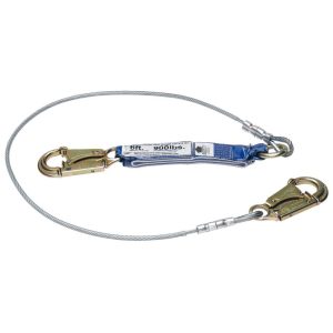 Werner 6 Ft. DeCoil Cable Single Leg Lanyard (1/4 in Vinyl Coated Cable Snaphook)