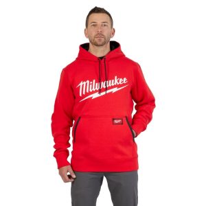 Milwaukee Midweight Pullover Hoodie Big Logo Red