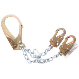 Guardian Fall Protection 24 Chain Positioning Lanyard with Non-Swivel Steel Rebar and Steel Clevis Snap Hooks