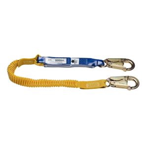Werner 6ft DeCoil Stretch Single Leg Lanyard (DCELL Shock Pack Elastic Web Snap Hook)