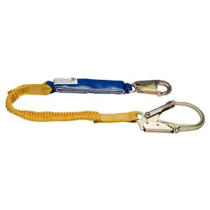 Werner 6ft DeCoil Stretch Single Leg Lanyard (DCELL Shock Pack Elastic Web Snap Hook Rebar Hook)