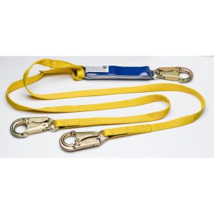 Werner 6ft DeCoil Twinleg Lanyard (DCELL Shock Pack 1in Web Snap Hook)