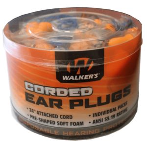 Walkers Safety 50 Pairs of Individual Packaged Corded Ear Plugs