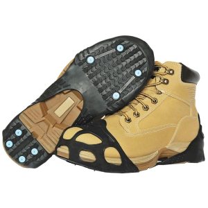 Due North All Purpose Industrial Footwear Traction Aid  with 8 Ice Diamond Tungsten Carbide Spikes Pulse Grip Tread Pattern Rubber Black Unisex XL