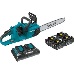 Makita 18V X2 (36V) LXT Lithium-Ion Brushless Cordless 16 Chain Saw Kit with 4 Batteries (5.0Ah)