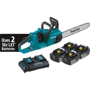 Makita 18V X2 (36V) LXT Lithium-Ion Brushless Cordless 16 Chain Saw Kit with 4 Batteries (4.0Ah)