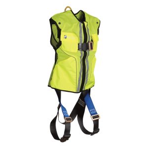 Falltech Hi Visibility Lime Vest with Harness S/M